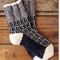 【Put on socks プットオンソックス】"Braid(ブレイド)" メリノウールジャガードソックス(6 COLOR)