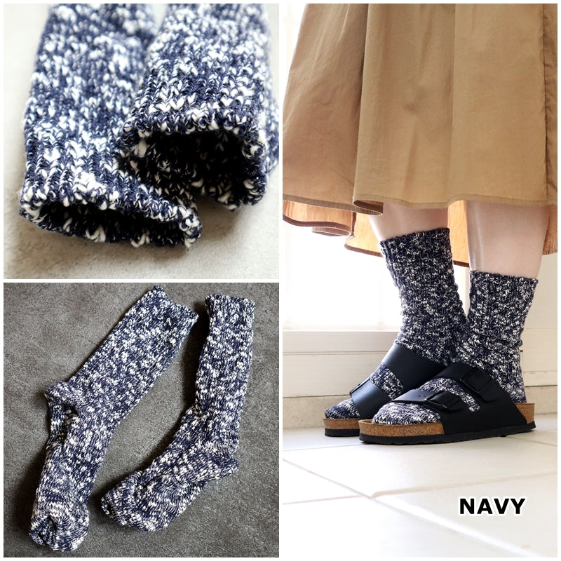 【Put on socks プットオンソックス】"Grain(グレイン)" コットンリネン ジャンボスラブソックス(5 COLOR)