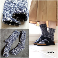 【Put on socks プットオンソックス】"Grain(グレイン)" コットンリネン ジャンボスラブソックス(5 COLOR)