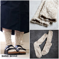 【Put on socks プットオンソックス】"Grain(グレイン)" コットンリネン ジャンボスラブソックス(5 COLOR)