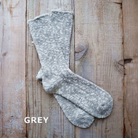 【Put on socks プットオンソックス】"Grain(グレイン)" コットンリネン ジャンボスラブソックス(5 COLOR)