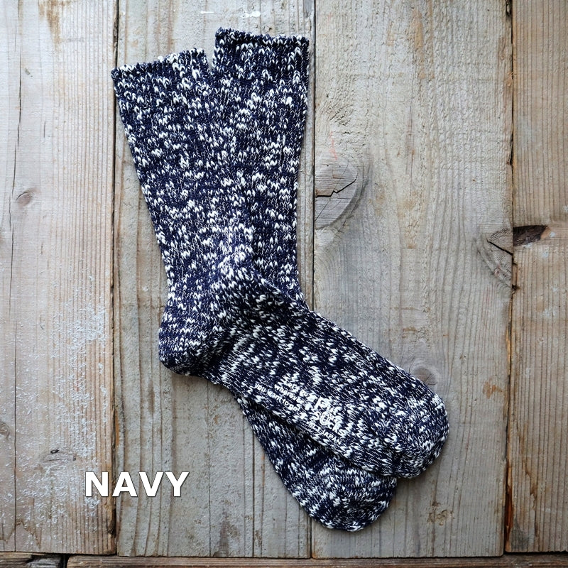 【Put on socks プットオンソックス】"Grain(グレイン)" コットンリネン ジャンボスラブソックス(5 COLOR)