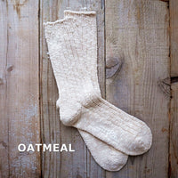 【Put on socks プットオンソックス】"Grain(グレイン)" コットンリネン ジャンボスラブソックス(5 COLOR)