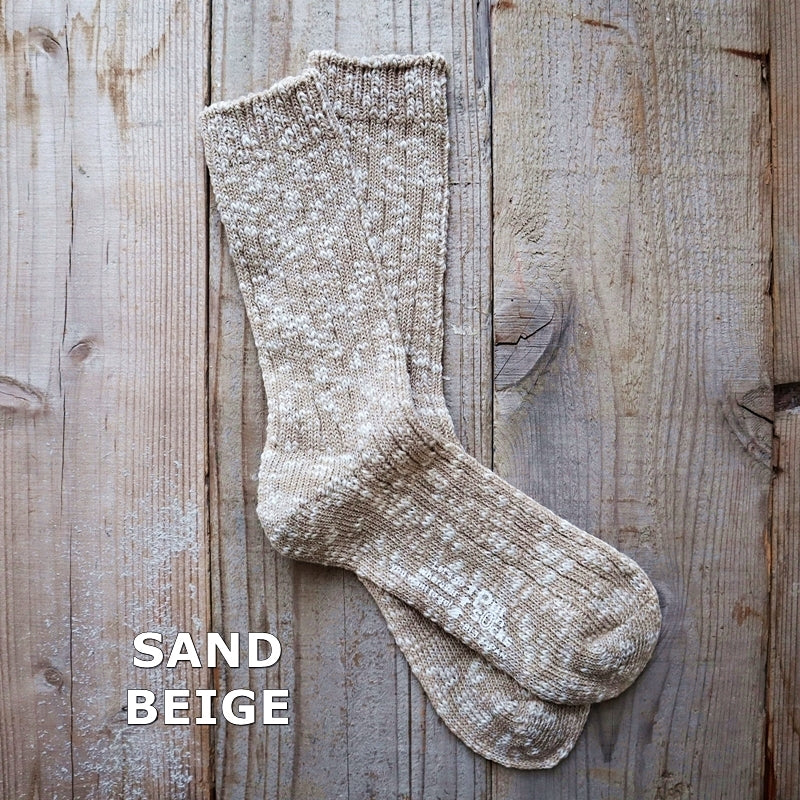 【Put on socks プットオンソックス】"Grain(グレイン)" コットンリネン ジャンボスラブソックス(5 COLOR)