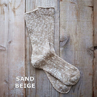 【Put on socks プットオンソックス】"Grain(グレイン)" コットンリネン ジャンボスラブソックス(5 COLOR)