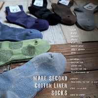 【Put on socks プットオンソックス】"mare 2nd"マール コットンリネンソックス(7 COLOR)