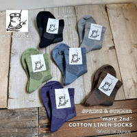 【Put on socks プットオンソックス】"mare 2nd"マール コットンリネンソックス(7 COLOR)