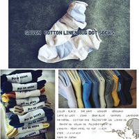 【Put on socks プットオンソックス】"Savon 2nd(サボン)" コットンリネン BIGドット ショートソックス (9 COLOR)