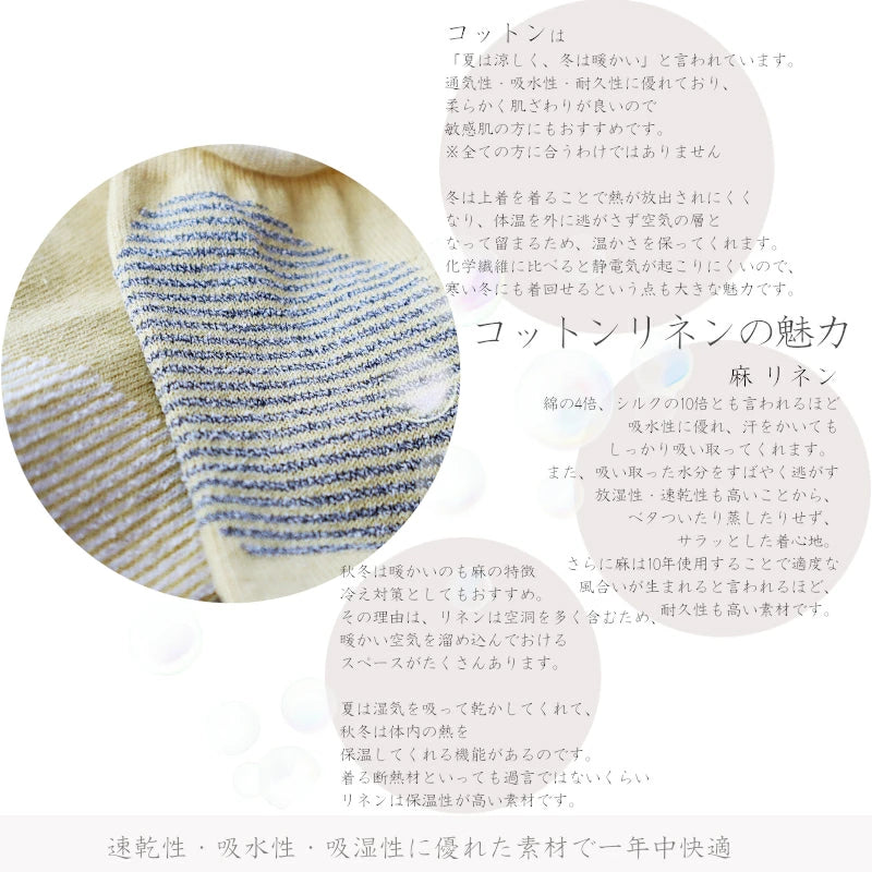 【Put on socks プットオンソックス】"Savon 2nd(サボン)" コットンリネン BIGドット ショートソックス (9 COLOR)