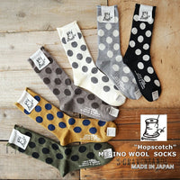 【Put on socks プットオンソックス】"Hopscotch(ホップスコッチ)" メリノウール ドットソックス(6 COLOR)