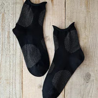 【Put on socks プットオンソックス】"Savon 2nd(サボン)" コットンリネン BIGドット ショートソックス (9 COLOR)