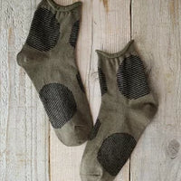 【Put on socks プットオンソックス】"Savon 2nd(サボン)" コットンリネン BIGドット ショートソックス (9 COLOR)