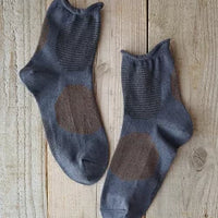 【Put on socks プットオンソックス】"Savon 2nd(サボン)" コットンリネン BIGドット ショートソックス (9 COLOR)