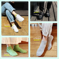 【Put on socks プットオンソックス】"Smoothie(スムージー)" シルクリネン アンクルソックス(7 COLOR)