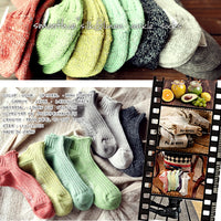 【Put on socks プットオンソックス】"Smoothie(スムージー)" シルクリネン アンクルソックス(7 COLOR)