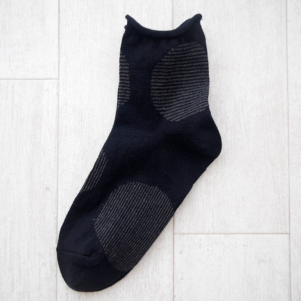 【Put on socks プットオンソックス】"Savon(サボン)" コットンリネン BIGドット ソックス(6 COLOR)