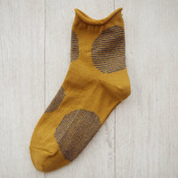 【Put on socks プットオンソックス】"Savon(サボン)" コットンリネン BIGドット ソックス(6 COLOR)