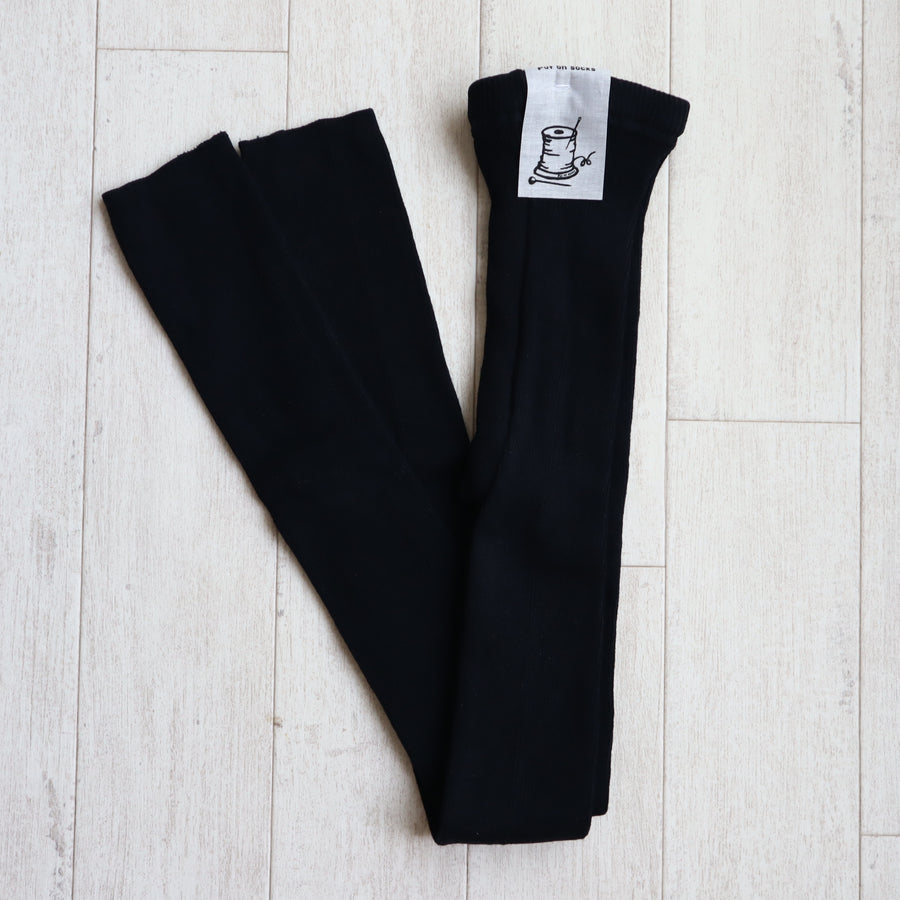 【Put on socks プットオンソックス】"Rain(レイン)" コットンリネン リブレギンス(3 COLOR)