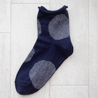 【Put on socks プットオンソックス】"Savon(サボン)" コットンリネン BIGドット ソックス(6 COLOR)