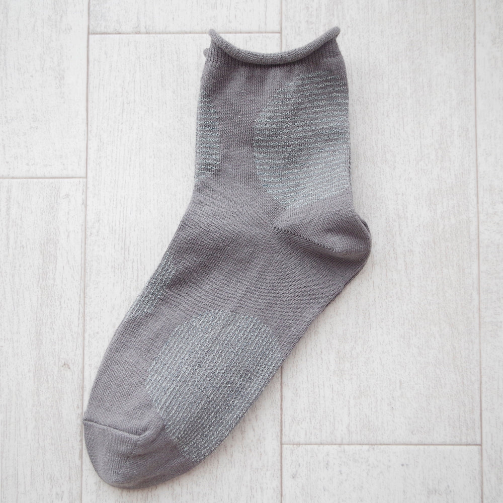 【Put on socks プットオンソックス】"Savon(サボン)" コットンリネン BIGドット ソックス(6 COLOR)