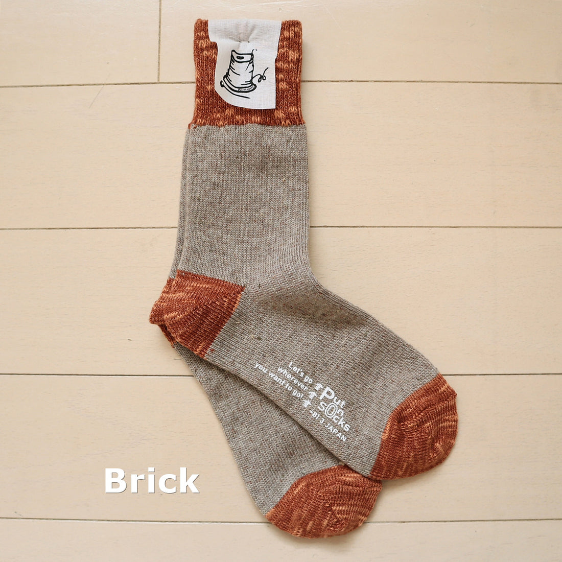 【Put on socks プットオンソックス】"Flutter(フラッター)" 配色 ウール ネップ ソックス(8 COLOR)