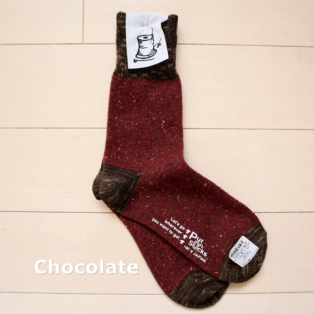 【Put on socks プットオンソックス】"Flutter(フラッター)" 配色 ウール ネップ ソックス(8 COLOR)