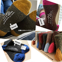 【Put on socks プットオンソックス】"Flutter(フラッター)" 配色 ウール ネップ ソックス(8 COLOR)