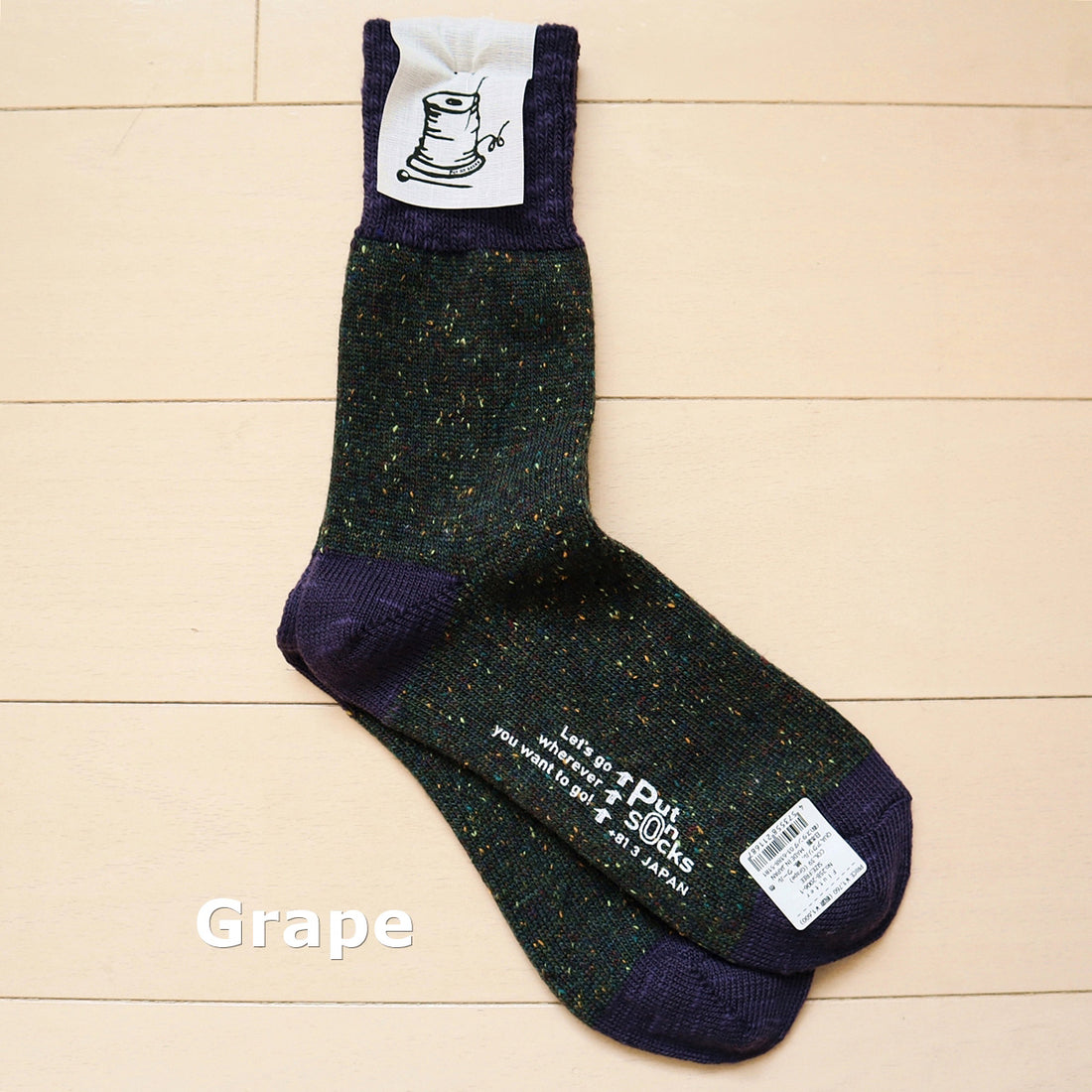 【Put on socks プットオンソックス】"Flutter(フラッター)" 配色 ウール ネップ ソックス(8 COLOR)