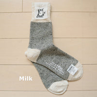 【Put on socks プットオンソックス】"Flutter(フラッター)" 配色 ウール ネップ ソックス(8 COLOR)