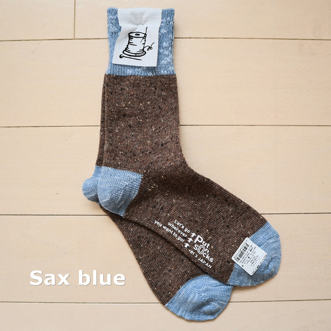 【Put on socks プットオンソックス】"Flutter(フラッター)" 配色 ウール ネップ ソックス(8 COLOR)