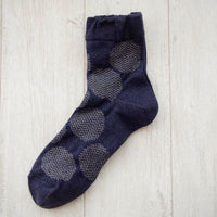 【Put on socks プットオンソックス】"mare(マール)" コットンリネン ドットソックス(4 COLOR)