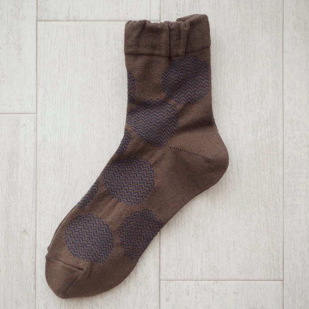 【Put on socks プットオンソックス】"mare(マール)" コットンリネン ドットソックス(4 COLOR)