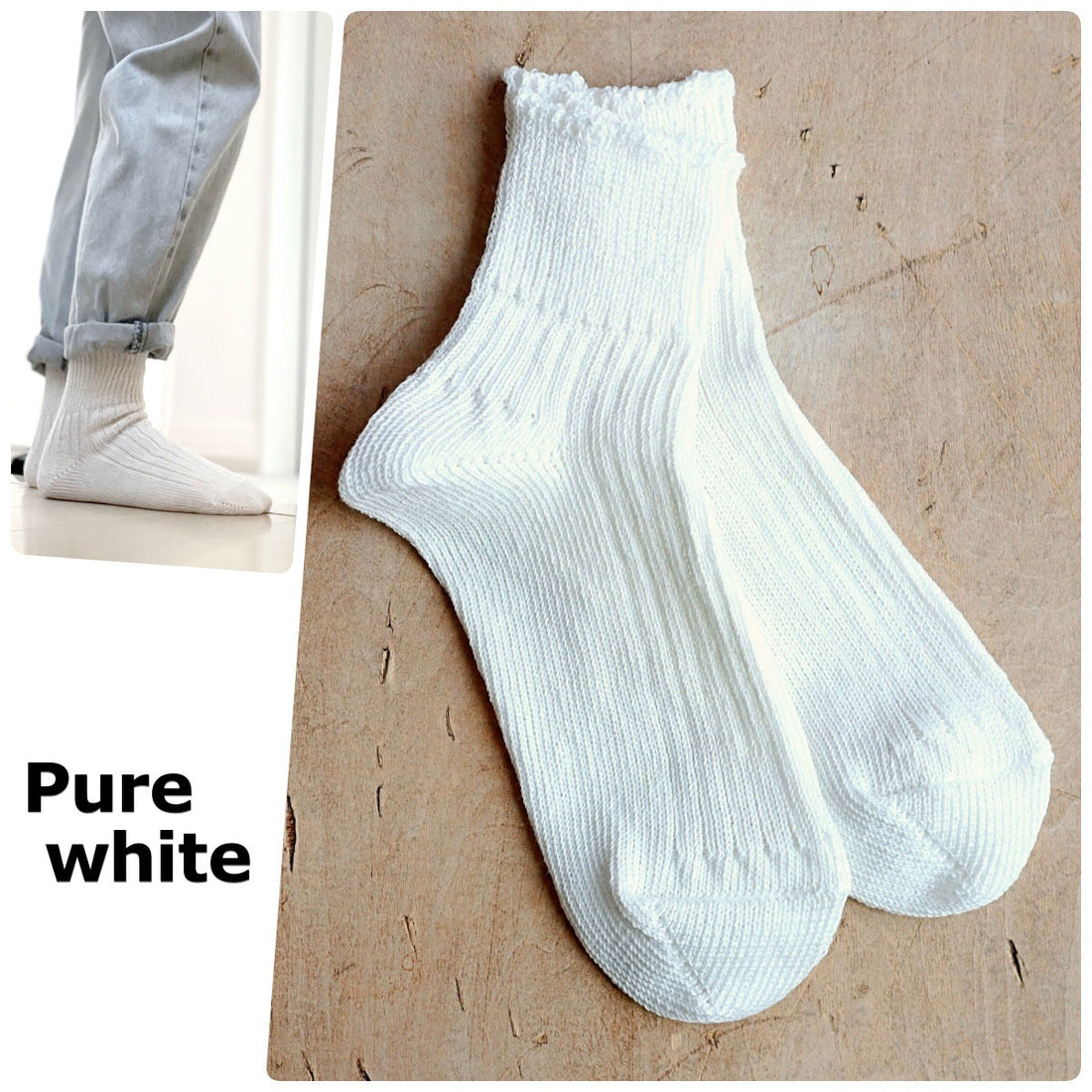 【Put on socks プットオンソックス】"Sun-Kissed" サンキスト リネンリブショートソックス(9 COLOR)