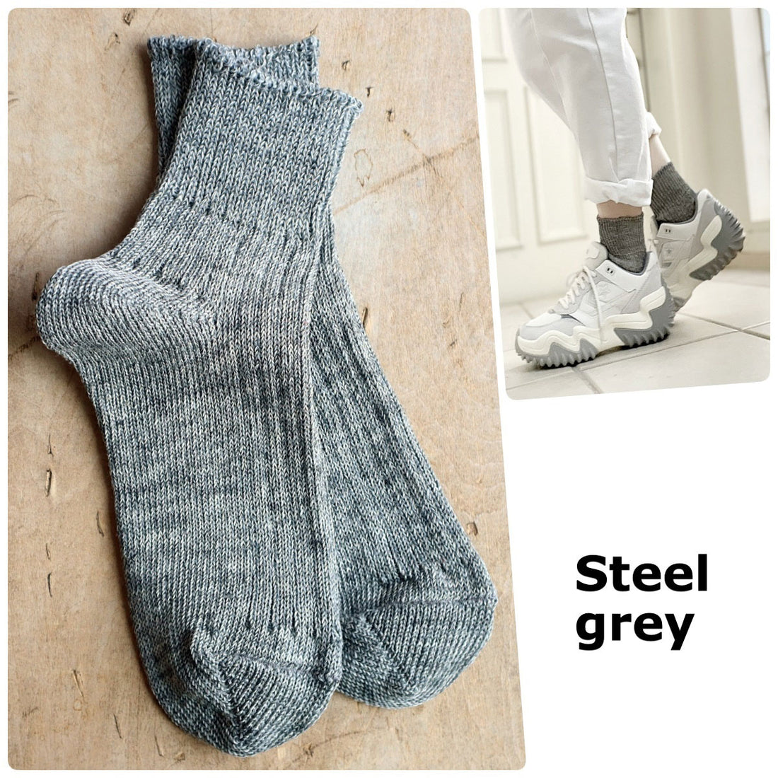 【Put on socks プットオンソックス】"Sun-Kissed" サンキスト リネンリブショートソックス(9 COLOR)